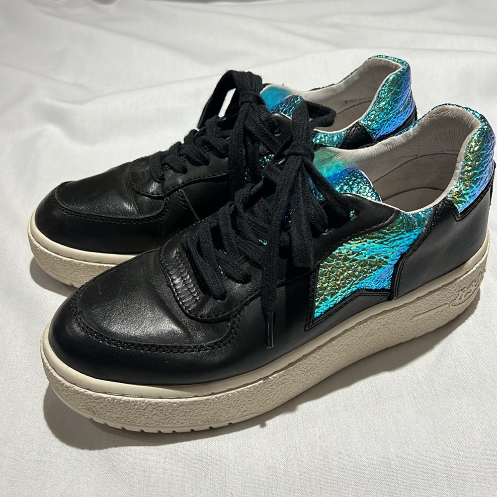 ASH Fool Iridescent Star Platform Leather Sneakers Women’s Size 37